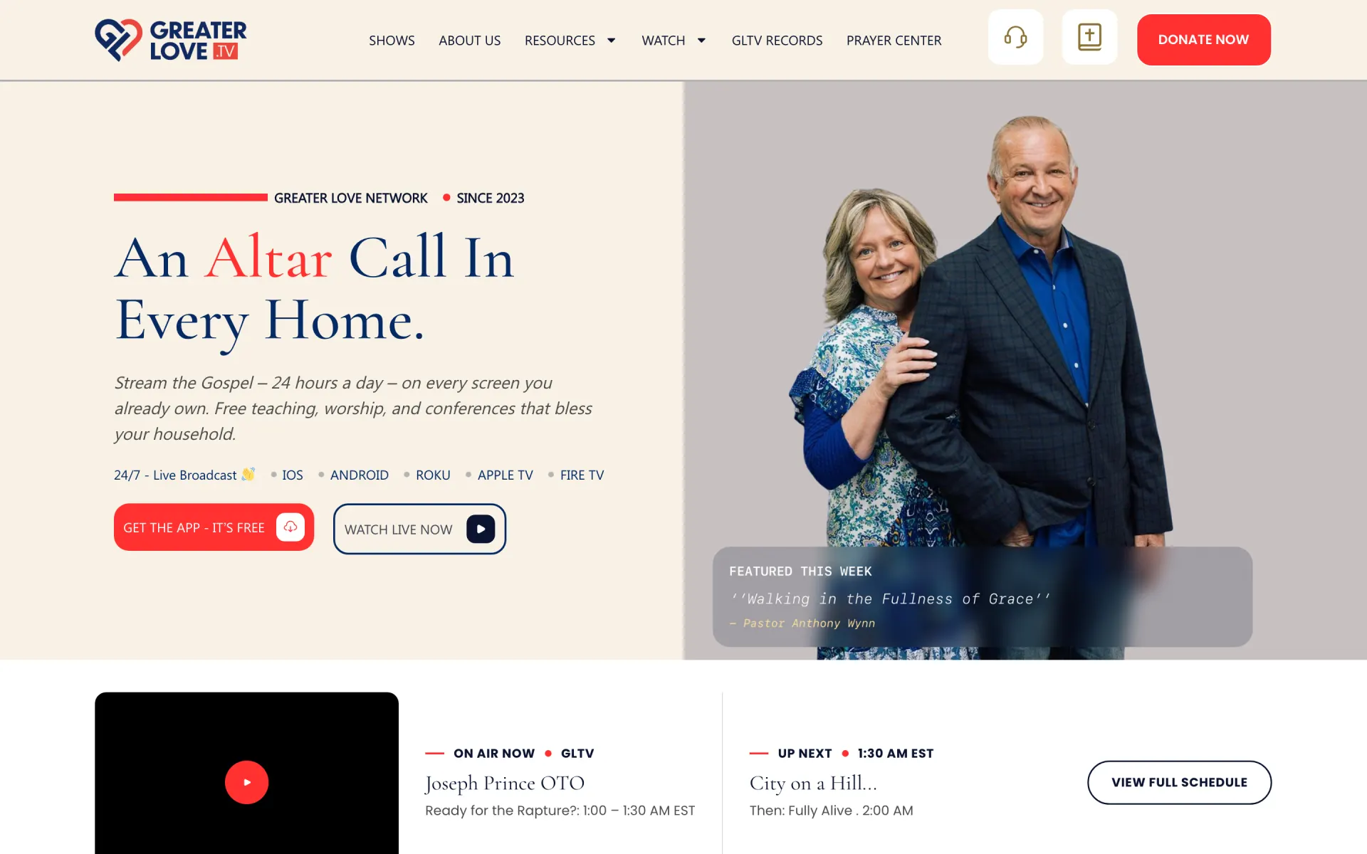 Oasis Ministries — website screenshot