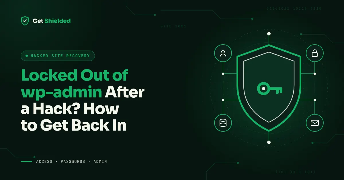 WordPress wp-admin login screen showing access denied after a hack