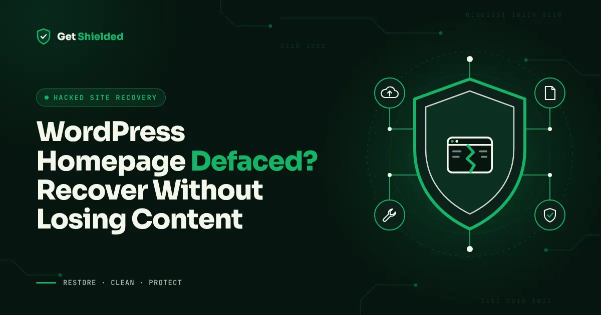 Defaced WordPress homepage replaced with a hacker message