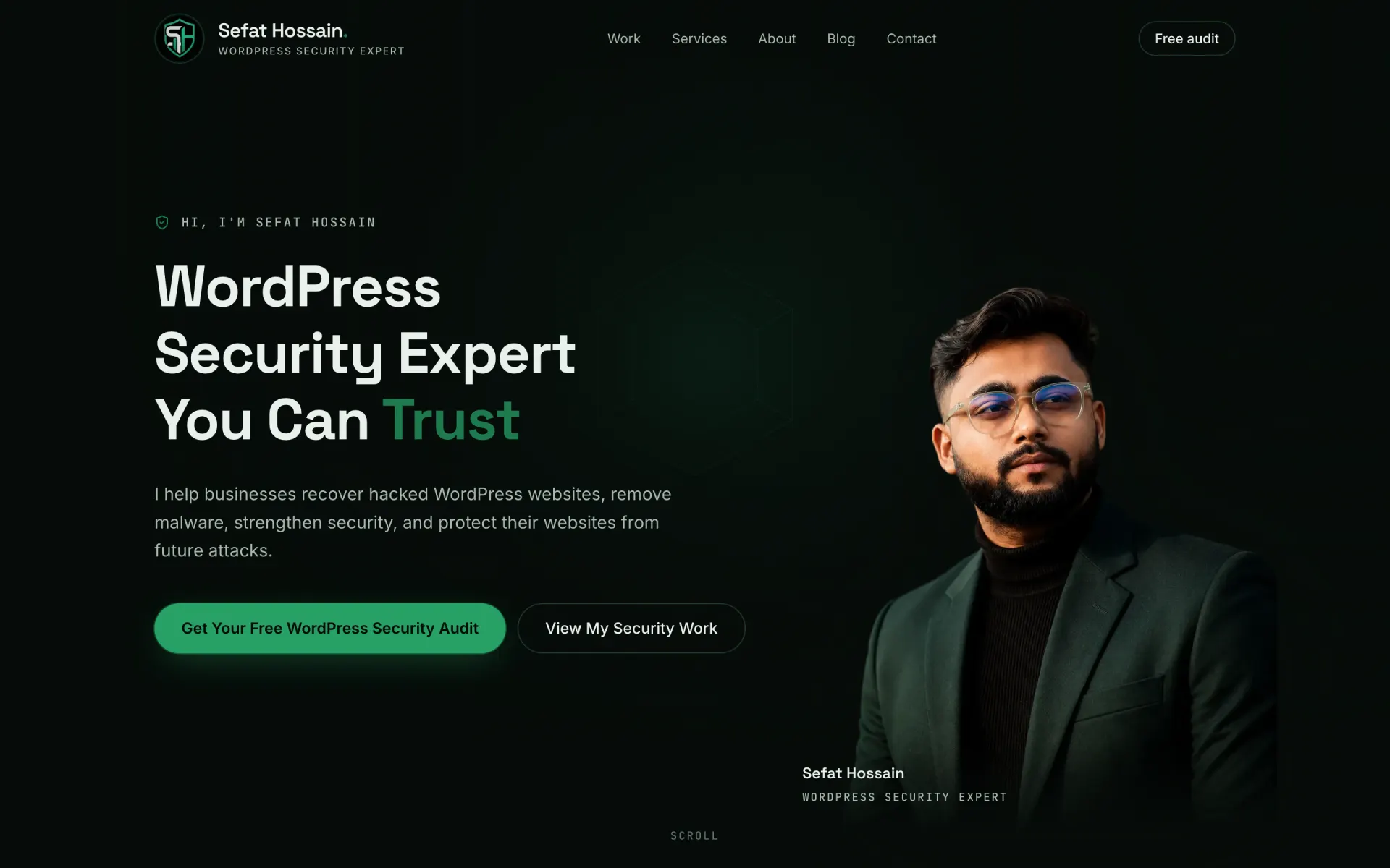 Sefat Hossain — website screenshot